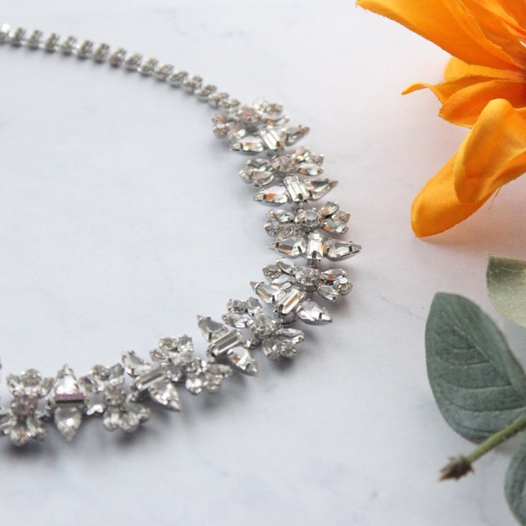 Silver Rhinestone Necklace - Picture 2 of 6